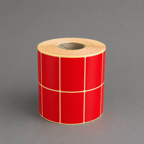 لیبل رنگی ( قرمز) دو ردیفه 50*25 رول 4000 عددی