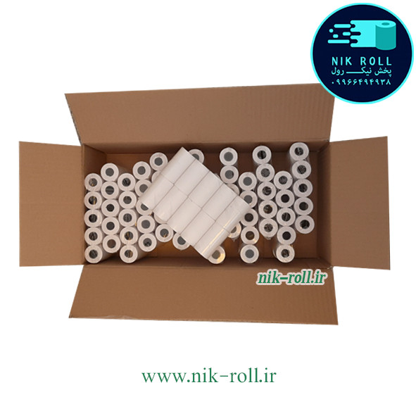 رول کارتخوان سفید 57 میلیمتری جیانگهه 12 متری/کارتن 140 عددی